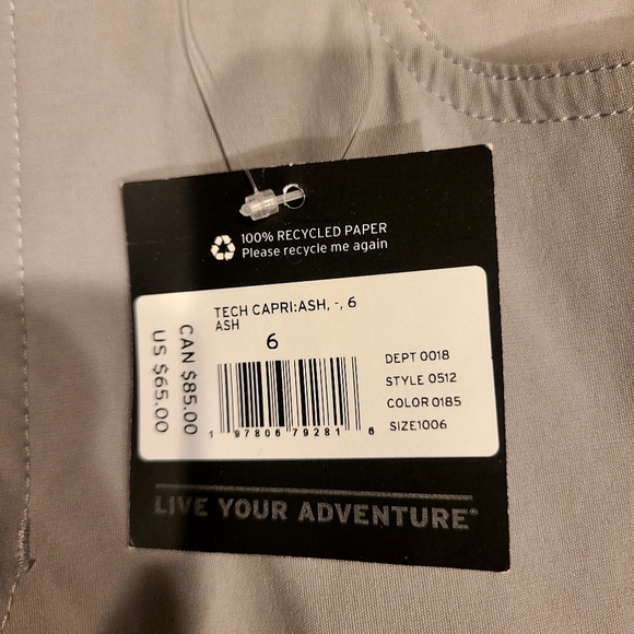 Eddie Bauer Tech Capri Pant Ash Color NWT - Picture 4 of 7